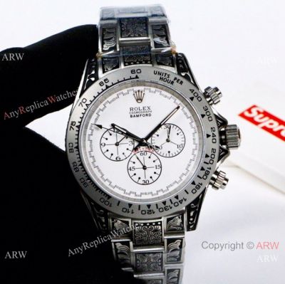 Copy Rolex Daytona Bamford SS White Dial Mens Watch Vintage Style